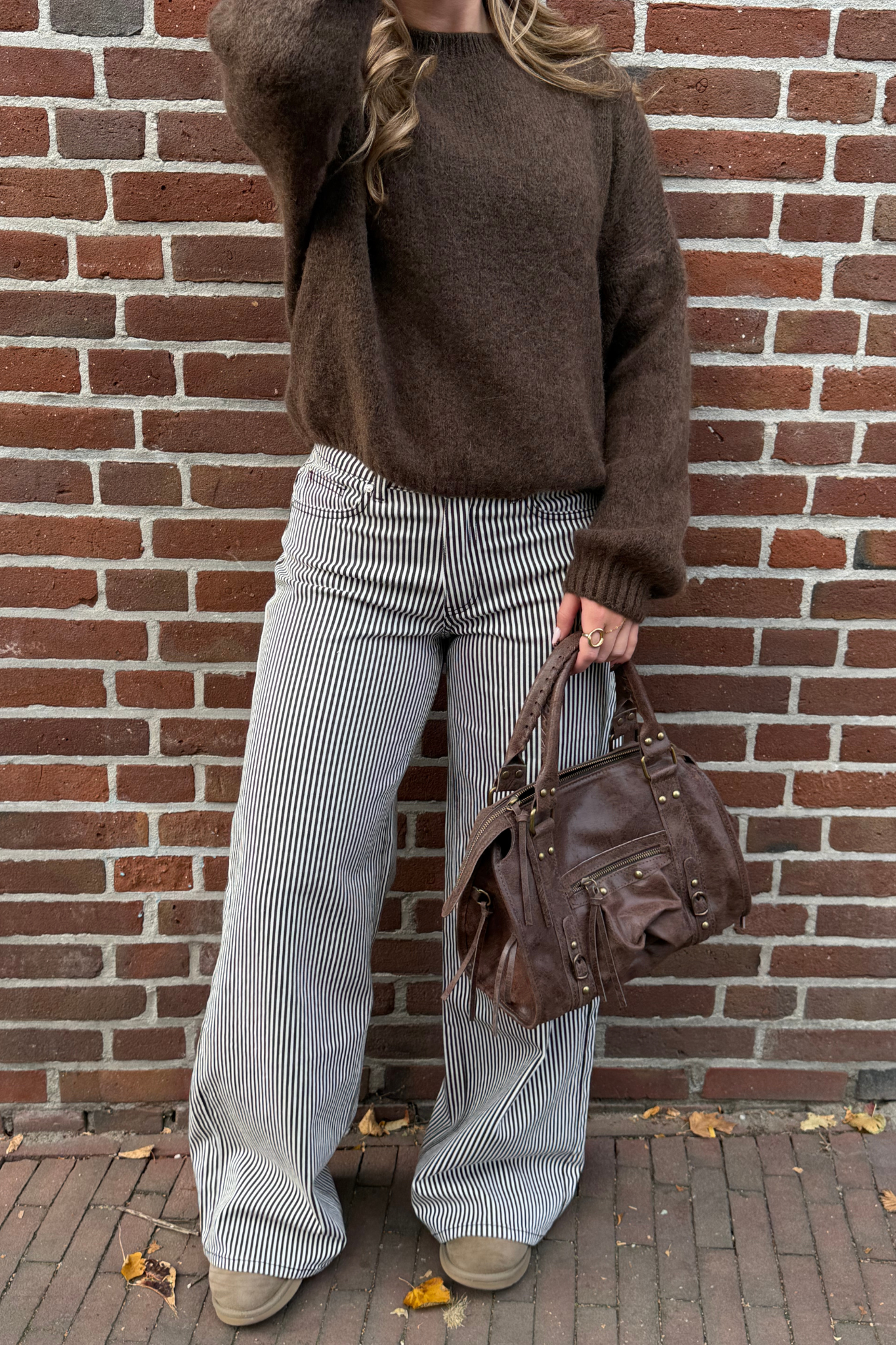 Stribede Baggy Jeans