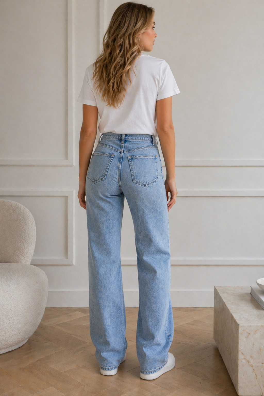 Leah wide leg-jeans til høje - med stretch