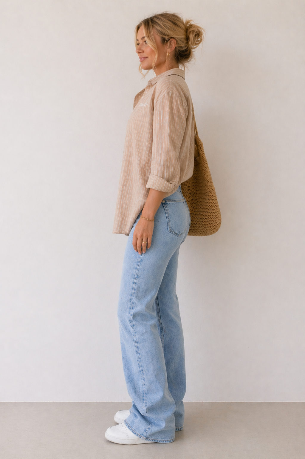 Leah jeans med medium talje lang model - stretch
