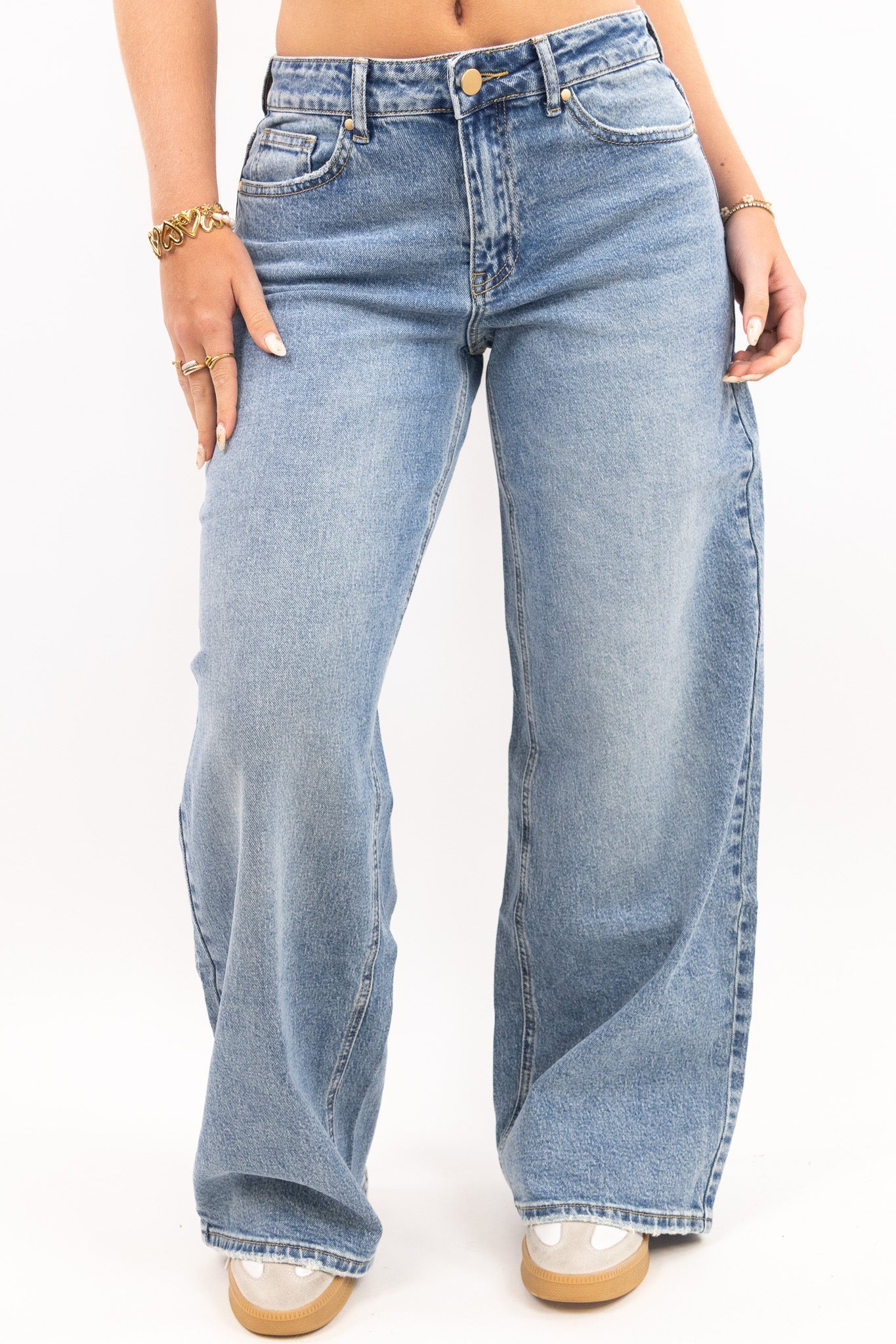 Baggy fit-jeans med brede ben